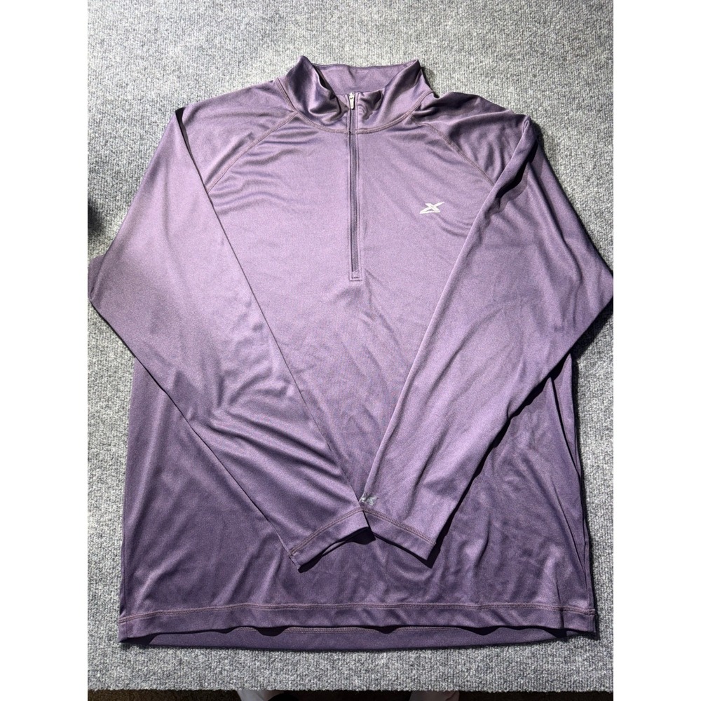 GSX Gander Mountain Mens Purple Quarter Zip Pullover Performance Shirt Large